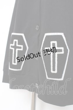 画像4: HELL CAT PUNKS / 棺桶ワッペンポケット衿付きカーディガン F 黒 Y-26-01-05-076-PU-TO-SZ-ZY