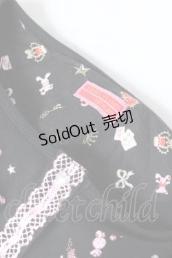 画像6: BABY, THE STARS SHINE BRIGHT / リボンモチーフプリントカーディガン  黒 Y-26-01-05-078-BA-TO-SZ-ZY