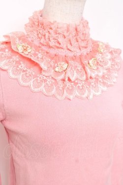 画像3: Snowdrop to Saint Maria / フラワーパールレースハイネックニットトップス  ピンク Y-26-01-05-082-LO-TO-SZ-ZY