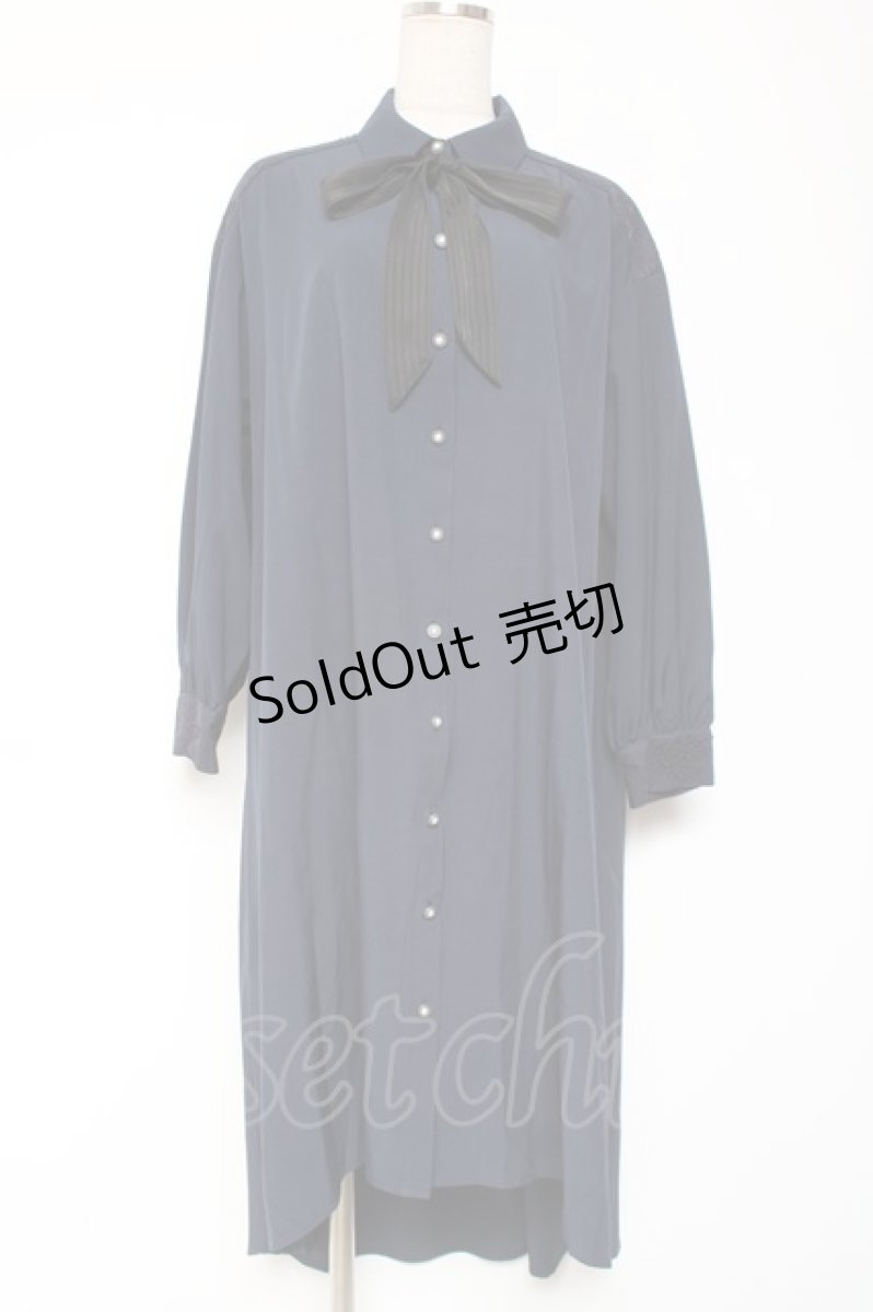 画像1: axes femme / フィッシュテールシャツワンピース F 紺 Y-26-01-05-085-AX-OP-SZ-ZS (1)