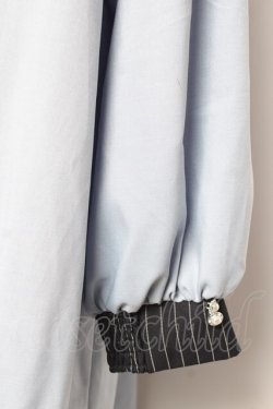 画像3: axes femme / ストライプ切替配色シャツワンピース F ブルー Y-26-01-05-086-AX-OP-SZ-ZY