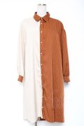 axes femme / ストライプ切替配色シャツワンピース F ベージュ Y-26-01-05-087-AX-OP-SZ-ZY