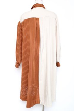 画像2: axes femme / ストライプ切替配色シャツワンピース F ベージュ Y-26-01-05-087-AX-OP-SZ-ZY