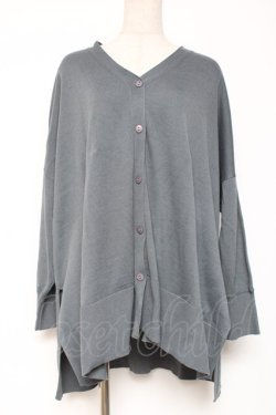 画像1: axes femme / Vネックビッグカーデ  グレー Y-26-01-05-092-AX-BL-SZ-ZY