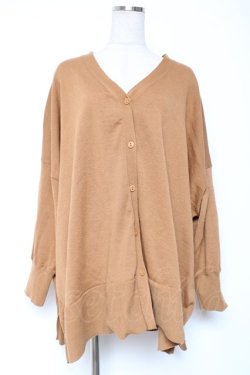 画像1: axes femme / Vネックビッグカーデ  キャメル Y-26-01-05-093-AX-BL-SZ-ZY