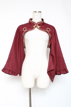 画像1: metamorphose / 無地着物袖ボレロ  エンジ Y-26-01-05-099-ME-TO-SZ-ZY