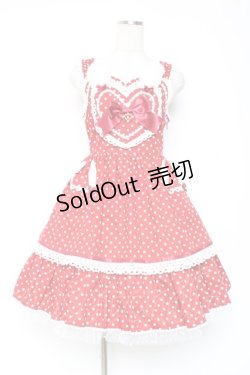 画像1: BABY, THE STARS SHINE BRIGHT / Milky Dot うさぎさんジャンパースカート  赤 Y-26-01-05-100-BA-OP-SZ-ZY