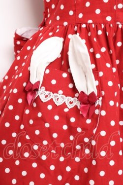 画像6: BABY, THE STARS SHINE BRIGHT / Milky Dot うさぎさんジャンパースカート  赤 Y-26-01-05-100-BA-OP-SZ-ZY