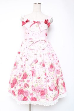 画像1: BABY, THE STARS SHINE BRIGHT / スローモーションブーケ〜あの日の私の想い〜柄ジャンパースカート  ピンク Y-26-01-05-101-BA-OP-SZ-ZY