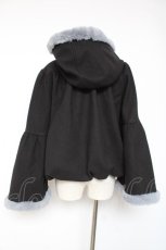 画像3: axes femme POETIQUE / ベルスリーブフード付コート M 黒 Y-26-01-05-106-AX-CO-SZ-ZTC037 (3)