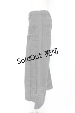 画像2: ALGONQUINS / 丸スタッズベルトデザインワイドパンツ F 黒 Y-26-01-05-109-AL-PA-SZ-ZY