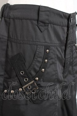 画像5: ALGONQUINS / 丸スタッズベルトデザインワイドパンツ F 黒 Y-26-01-05-109-AL-PA-SZ-ZY