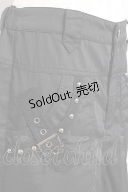 画像5: ALGONQUINS / 丸スタッズベルトデザインワイドパンツ F 黒 Y-26-01-05-109-AL-PA-SZ-ZY