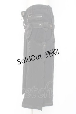 画像2: ALGONQUINS / ベルトスタッズハーフパンツ F 黒 Y-26-01-05-110-AL-PA-SZ-ZY