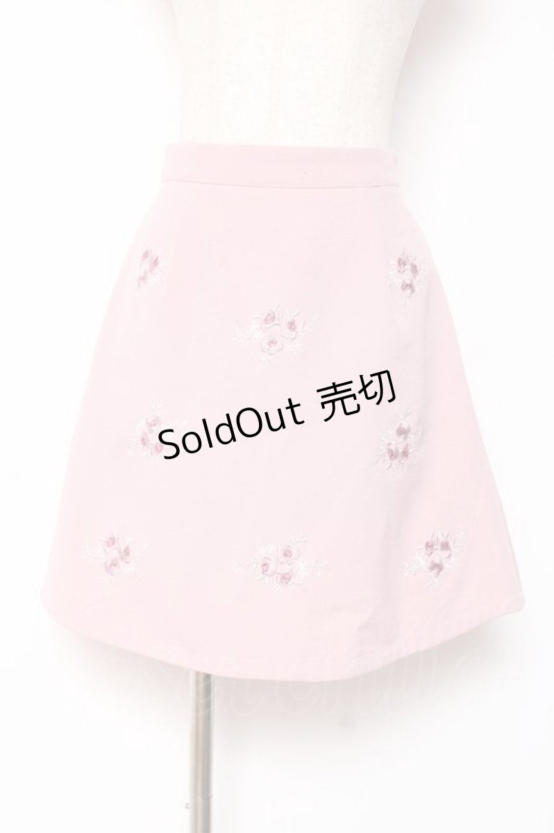 画像1: Ank Rouge / ローズ刺繍スカート M ピンク Y-26-01-05-116-CA-SK-SZ-ZI (1)