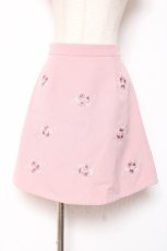 画像1: Ank Rouge / ローズ刺繍スカート M ピンク Y-26-01-05-116-CA-SK-SZ-ZI (1)