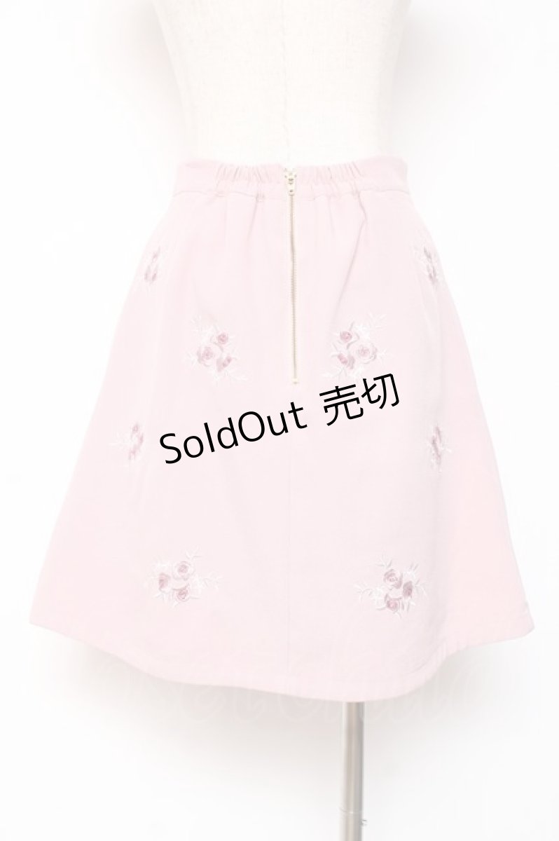 画像2: Ank Rouge / ローズ刺繍スカート M ピンク Y-26-01-05-116-CA-SK-SZ-ZI (2)