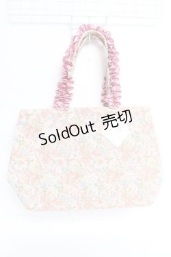 画像1: Maison de FLEUR / ゴブランフリルハンドルバッグ  ピンク Y-26-01-05-036-LO-BG-SZ-ZT335