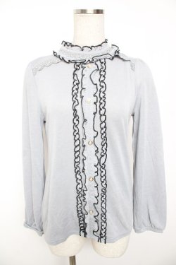 画像1: axes femme / ブラウス風プルオーバー M グレー Y-26-01-07-041-AX-TO-SZ-ZY