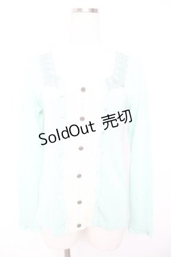 画像1: axes femme / スカラップレースカラー風ニットソー M ミント Y-26-01-07-042-AX-TO-SZ-ZI