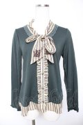 axes femme / ストライプレイヤード風トップス M グリーン Y-26-01-07-043-AX-TO-SZ-ZY