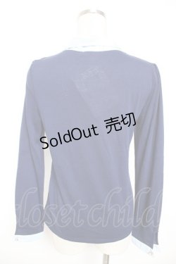 画像2: axes femme / ストライプボウタイプルオーバー M 紺 Y-26-01-07-044-AX-TO-SZ-ZI