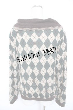 画像2: axes femme / アーガイル柄オフタートルプルオーバー M グリーン Y-26-01-07-046-AX-TO-SZ-ZS