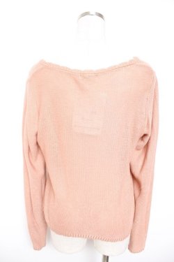 画像2: axes femme / リボン透かしニットソー M 淡ピンク Y-26-01-07-048-AX-TO-SZ-ZY