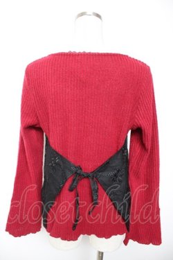 画像2: axes femme / レースレイヤードニットソー M ワイン×黒 Y-26-01-07-050-AX-TO-SZ-ZY