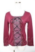 axes femme / レジメ柄レースup PO M ワイン Y-26-01-07-051-AX-TO-SZ-ZY