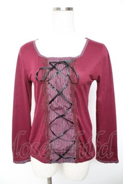画像1: axes femme / レジメ柄レースup PO M ワイン Y-26-01-07-051-AX-TO-SZ-ZY