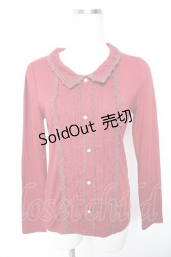 画像1: axes femme / ブローチ付きブラウス風プルオーバー M ワイン Y-26-01-07-052-AX-TO-SZ-ZY