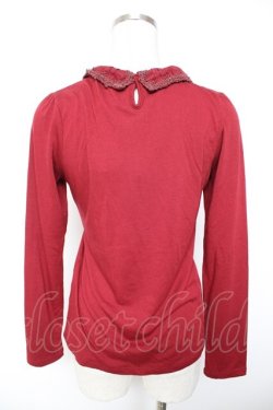 画像2: axes femme / ブローチ付きブラウス風プルオーバー M ワイン Y-26-01-07-052-AX-TO-SZ-ZY