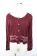 画像1: axes femme / メロディー刺繍カーディガン  ワイン Y-26-01-07-054-AX-TO-SZ-ZY (1)