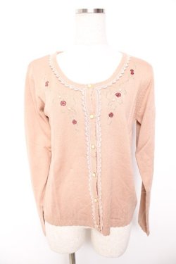 画像1: axes femme / バラ刺繍カーディガン M アワピンク Y-26-01-07-058-AX-TO-SZ-ZY