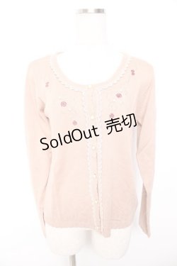 画像1: axes femme / バラ刺繍カーディガン M アワピンク Y-26-01-07-058-AX-TO-SZ-ZI
