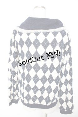 画像2: axes femme / アーガイル柄オフタートルプルオーバー M コン Y-26-01-07-060-AX-TO-SZ-ZY