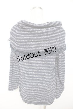 画像2: axes femme / ボーダー柄オフタートルニット M 紺Y-26-01-07-063-AX-TO-SZ-ZT589