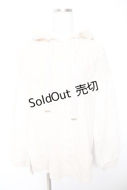 画像1: axes femme / 袖レースニットパーカープルオーバー F 生成り Y-26-01-07-066-AX-TO-SZ-ZI