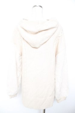 画像2: axes femme / 袖レースニットパーカープルオーバー F 生成り Y-26-01-07-066-AX-TO-SZ-ZY