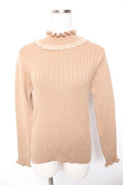 画像1: axes femme / フリルリブハイネックニット M チャコール Y-26-01-07-071-AX-TO-SZ-ZY