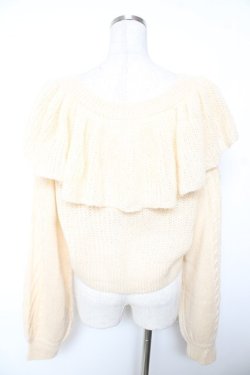 画像2: axes femme kawaii / フリル襟ショートニットカーデ M ベージュ Y-26-01-07-073-AX-TO-SZ-ZY