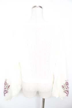 画像2: axes femme / フラワーブーケ刺繍カーデ M 生成り Y-26-01-07-074-AX-TO-SZ-ZY