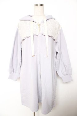 画像1: axes femme POETIQUE / レース切替ロングパーカー M ラベンダー Y-26-01-07-075-AX-TO-SZ-ZY