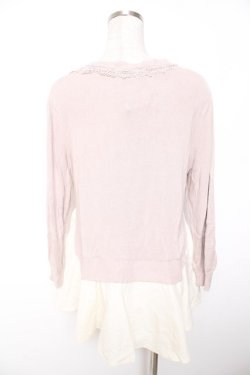 画像2: axes femme / 重ね着風レイヤードチュニ  ピンク Y-26-01-07-081-AX-TO-SZ-ZY