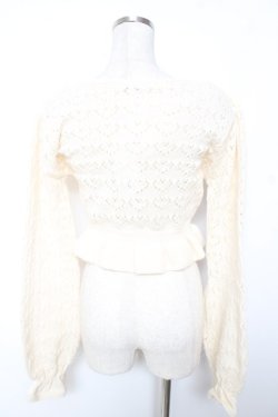 画像2: axes femme kawaii / クマブローチニットボレロ M 生成り Y-26-01-07-082-AX-TO-SZ-ZY