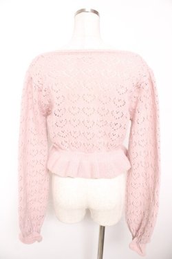 画像2: axes femme kawaii / クマブローチニットボレロ M ピンク Y-26-01-07-083-AX-TO-SZ-ZY