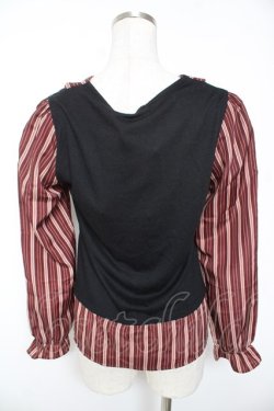 画像2: axes femme / ベスト重ね風レジメプルオーバー M ワイン×黒 Y-26-01-07-086-AX-TO-SZ-ZY