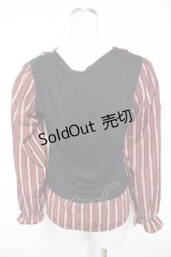 画像2: axes femme / ベスト重ね風レジメプルオーバー M ワイン×黒 Y-26-01-07-086-AX-TO-SZ-ZI