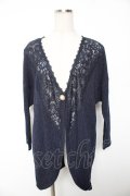 axes femme / レース切替ドルマンカーデ M 紺 Y-26-01-07-087-AX-TO-SZ-ZY
